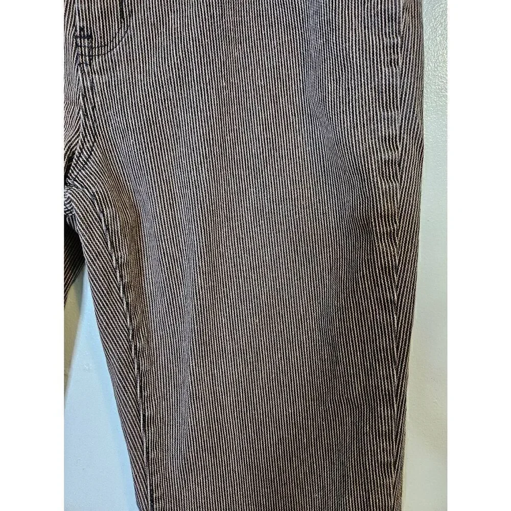 Diane Gillman Dg2 pinstriped straight leg high rise jeans. Size 10.